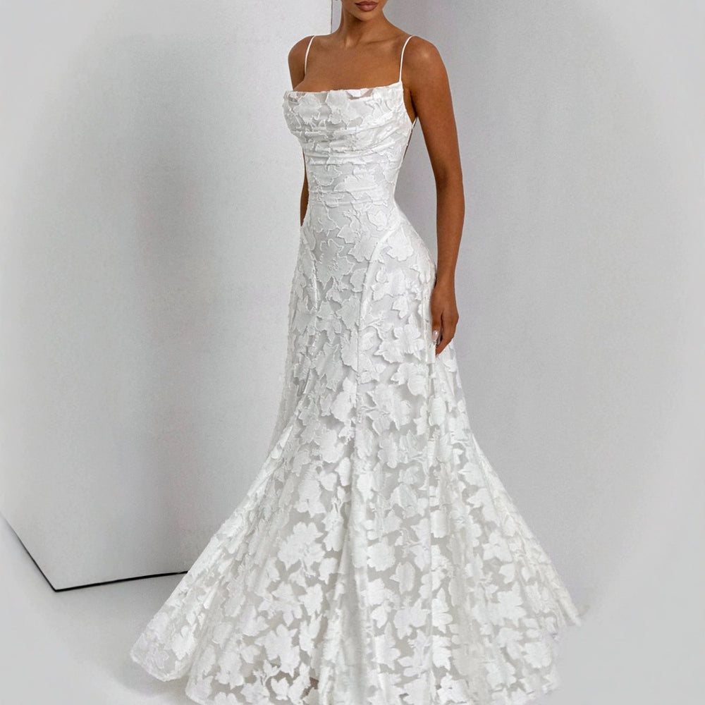 Floral Lace Maxi Dress for Special Occasions-HighTouch