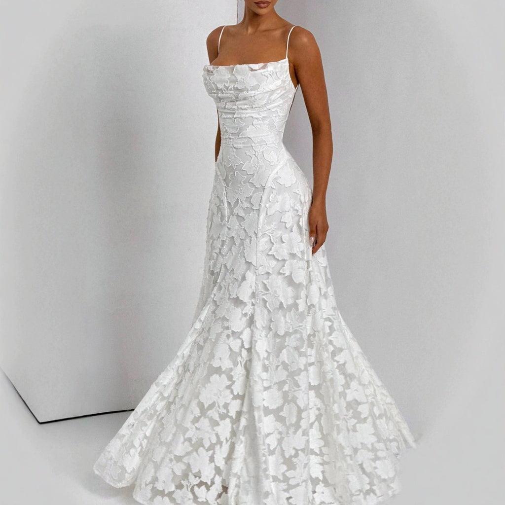 Floral Lace Maxi Dress for Special Occasions-HighTouch