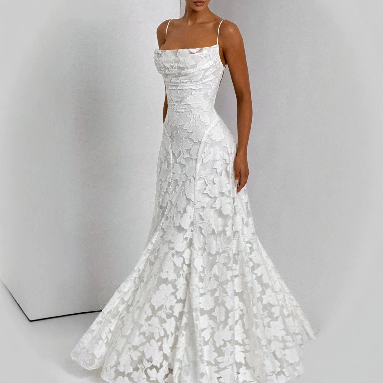 Floral Lace Maxi Dress for Special Occasions-HighTouch