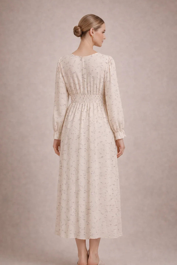 Maternity Maxi Dress – Long Sleeve Floral Pregnancy Dress, Empire Waist