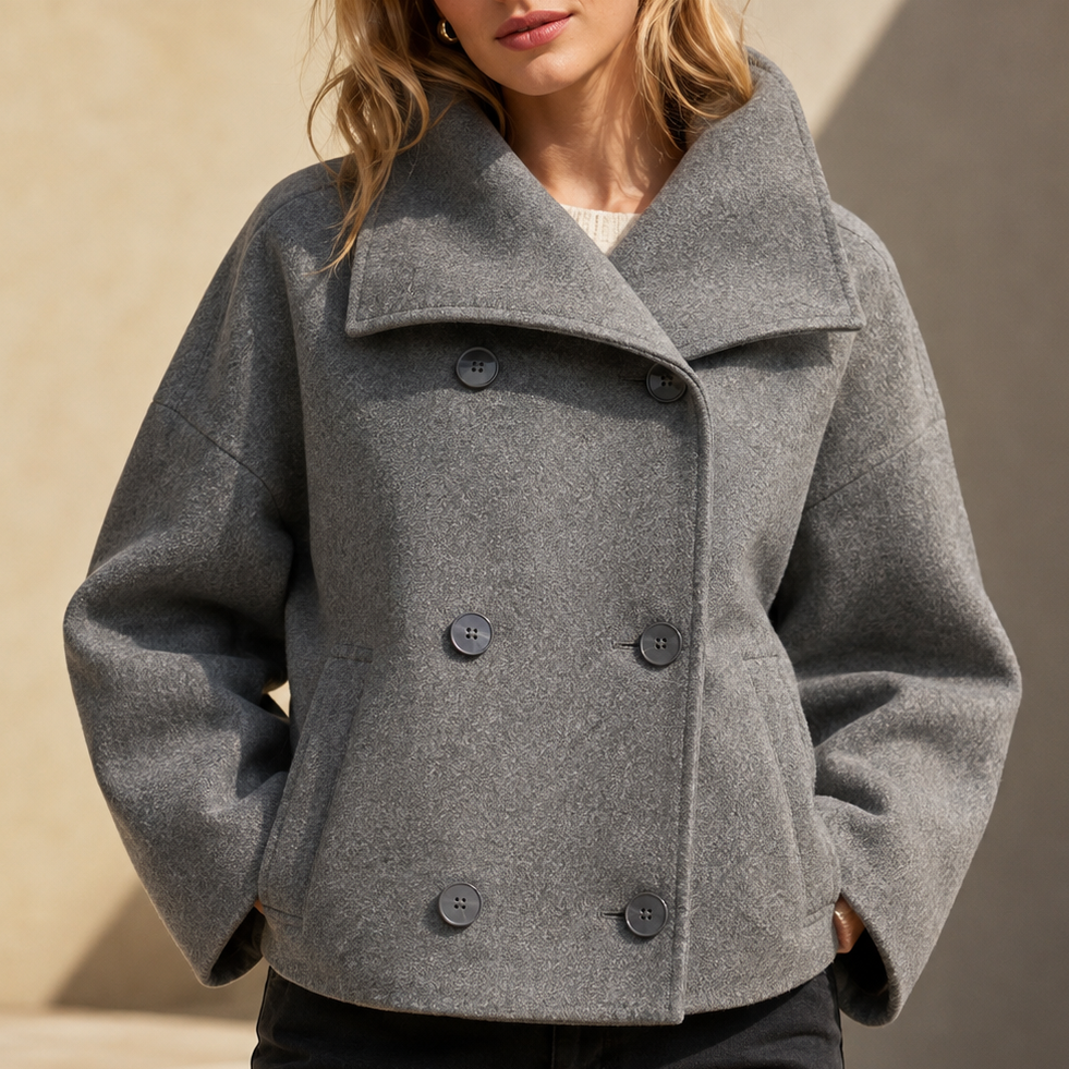 Anabelle Crop Coat - Women's Elegant Cropped Outerwear