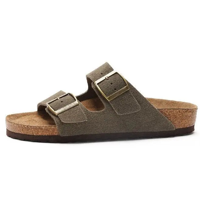 Retro Explosion Belt Buckle Sandals Cross-Border Plus Size Flat Slippers for Men Women Summer