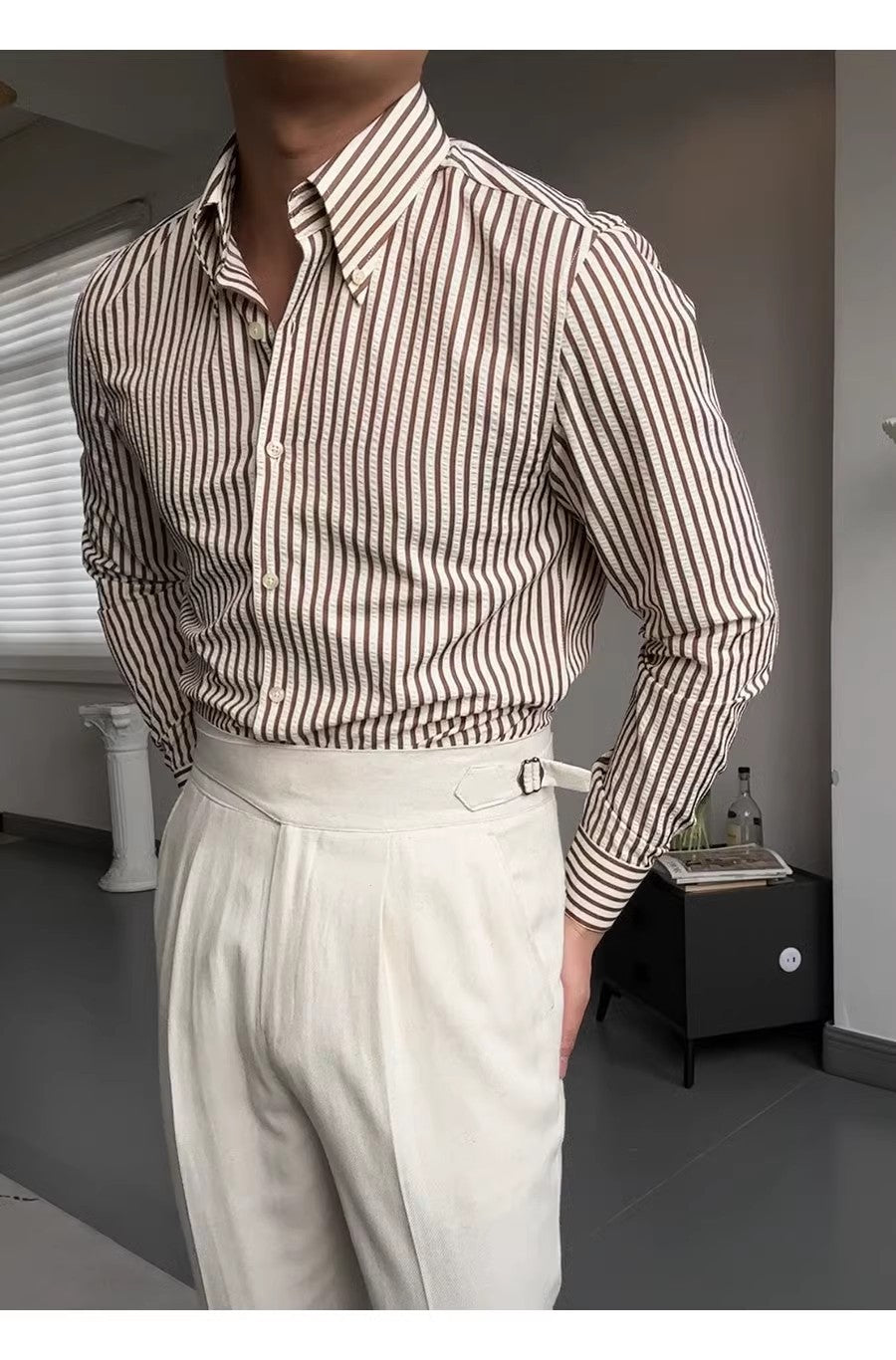Spring Seersucker Series Shirt Men-HighTouch