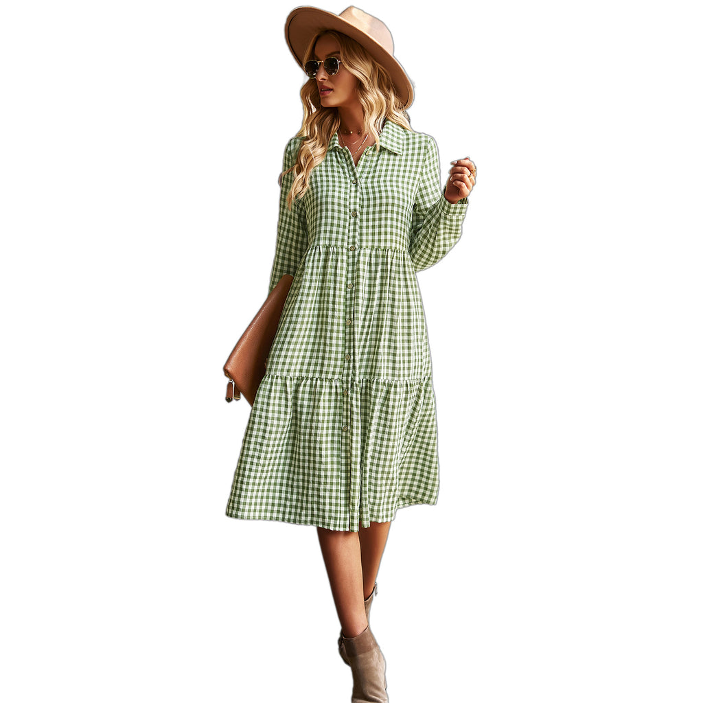 Women’s Elegant High Waist Flounced Dress – Stylish Office Look-HighTouch