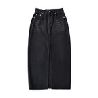Women’s Front Slit Denim Maxi Skirt – Street Hipster Long Denim Skirt