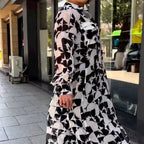 Fashion Lantern Sleeve Plaid Dress-HighTouch