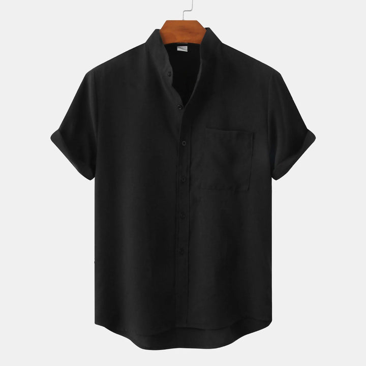 Men's Cotton-Linen Short Sleeve Shirt