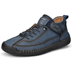 Men’s Cowhide Mid-Top Casual Boots – Durable Lace-Up Leather Shoes-HighTouch