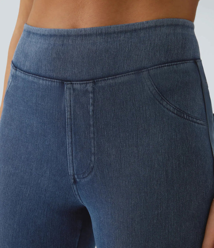 Denim Leggings Women High Waisted Jeggings with Pockets