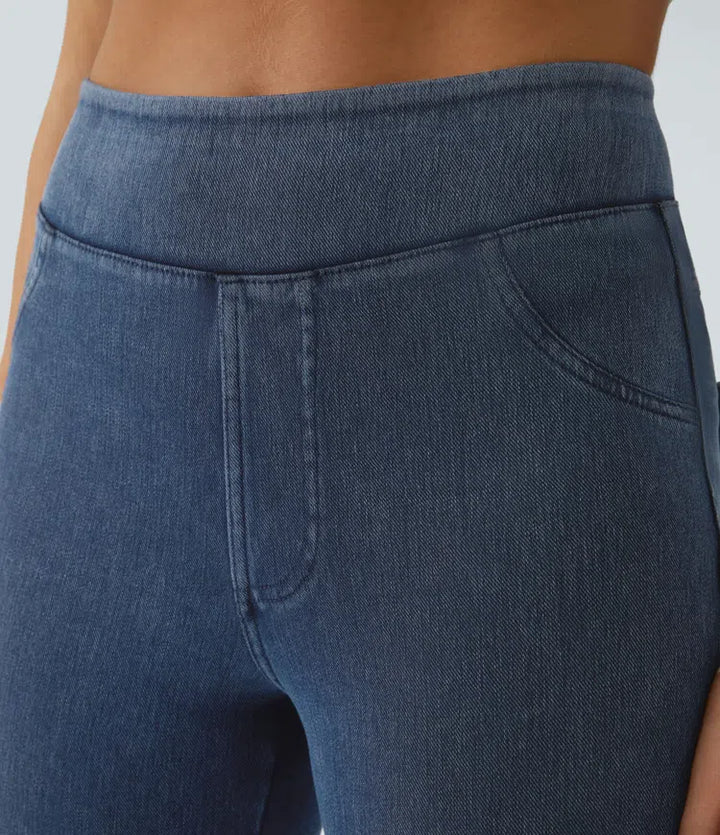Denim Leggings Women High Waisted Jeggings with Pockets