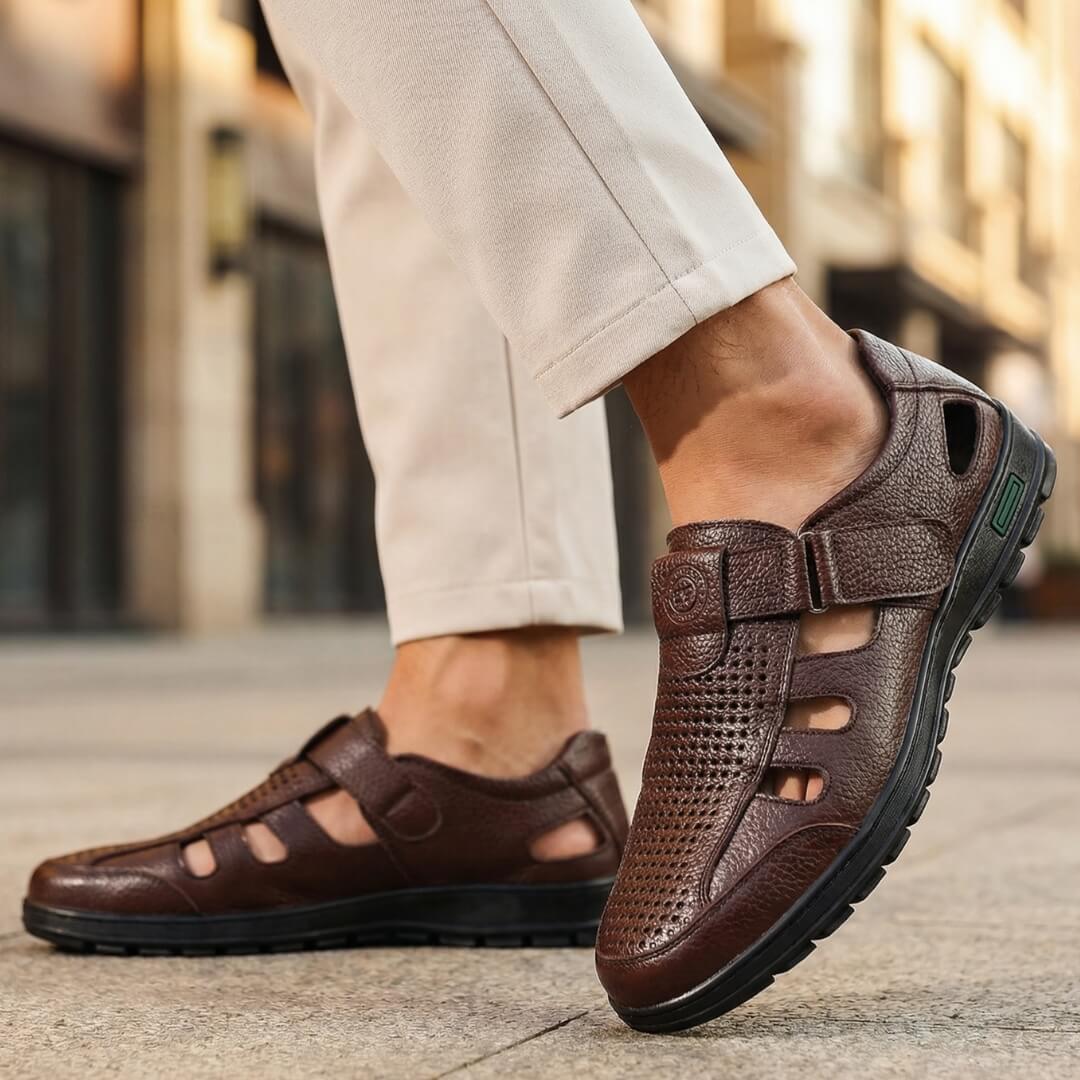 Men's Leather Sandals Comfortable Casual Summer Shoes