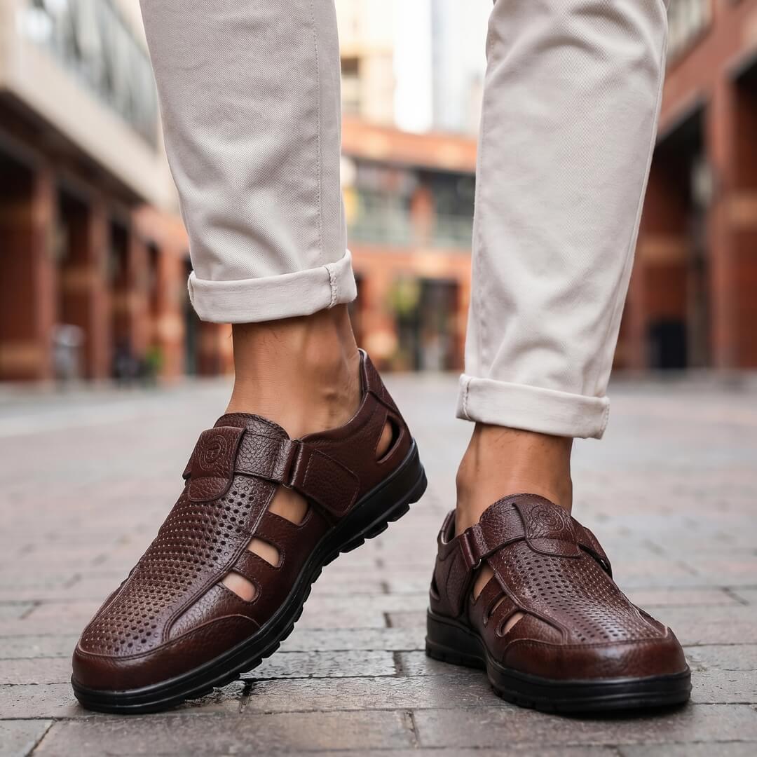 Men's Leather Sandals Comfortable Casual Summer Shoes
