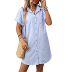 Women's Striped Cotton & Linen Dress Shirt-HighTouch