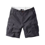 Retro Mens Outdoor Relaxed-fit Mid-length Cargo Pants With Multiple Pockets-HighTouch
