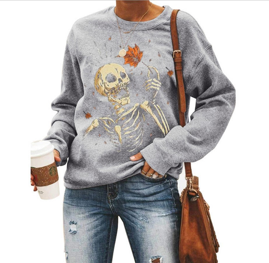 Women’s Halloween Graphic Crew Neck Sweatshirt-HighTouch