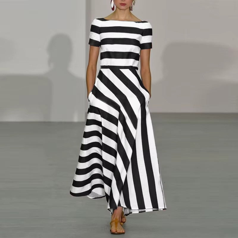 Chic Striped Dress for Any Occasion-HighTouch
