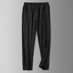 Men's Ice Silk Leggings – Casual Long Pants with Solid Color Design-HighTouch