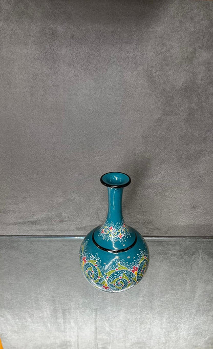 Glazed Blue Beaker Vase