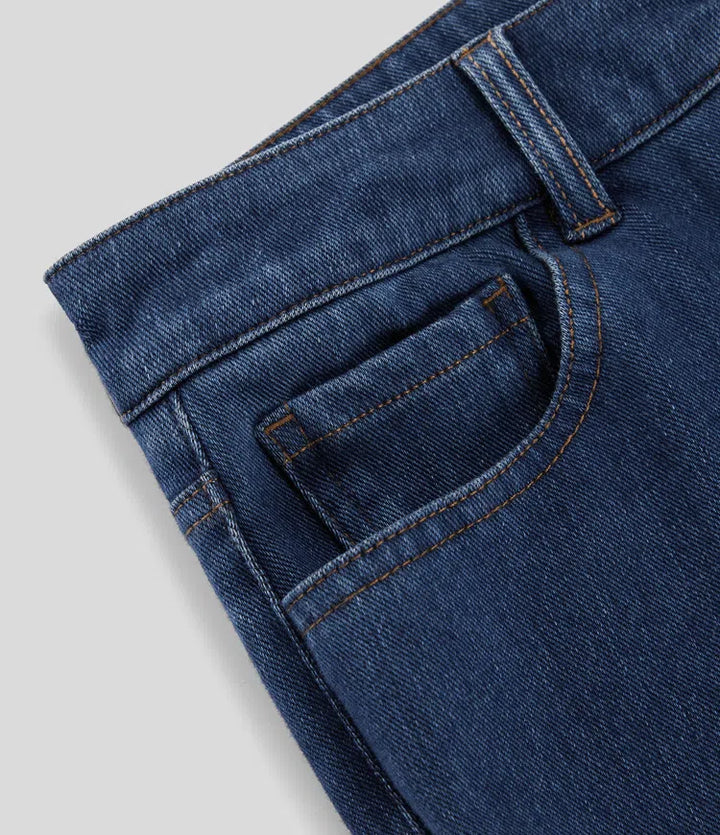 Bootcut Jeans Women Mid Rise Washed Denim with Pockets