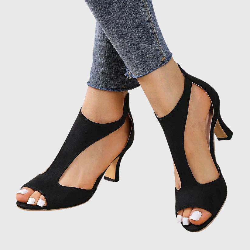 Delfina Leather Orthopedic Heels Lux