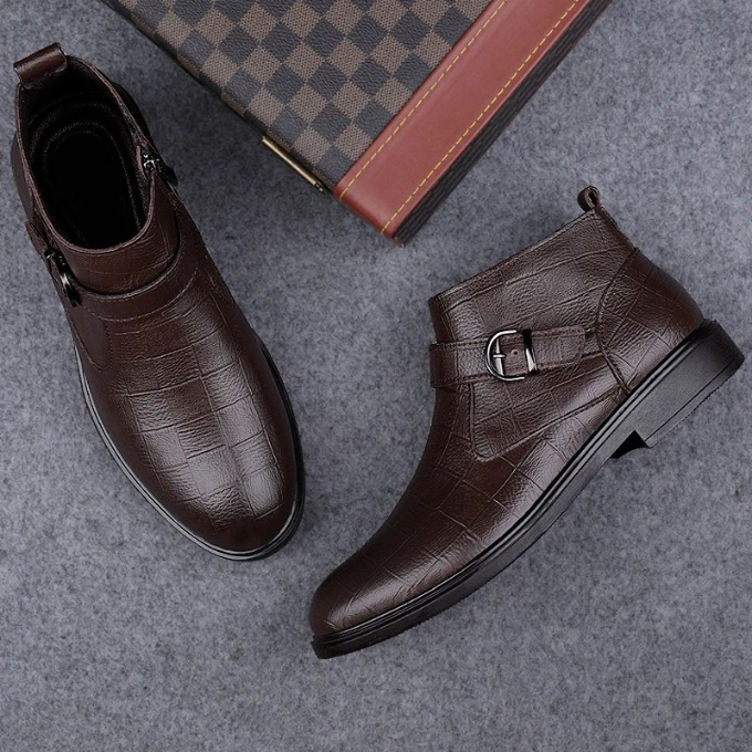 Men's Leather Zip Boots – Braxton