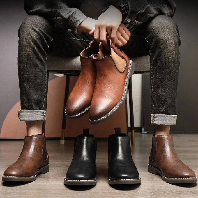 Men's Leather Chelsea Boots Ankle Dress Boots