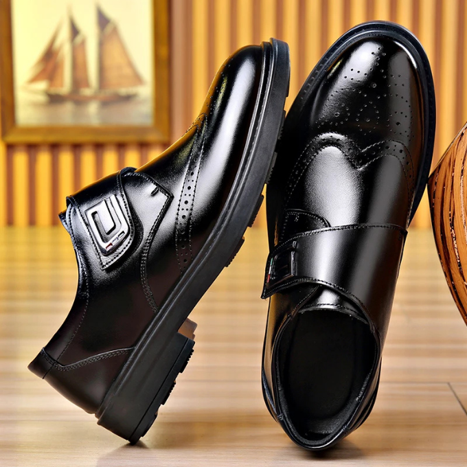 Men's Full-Grain Leather Slip-On Dress Shoes