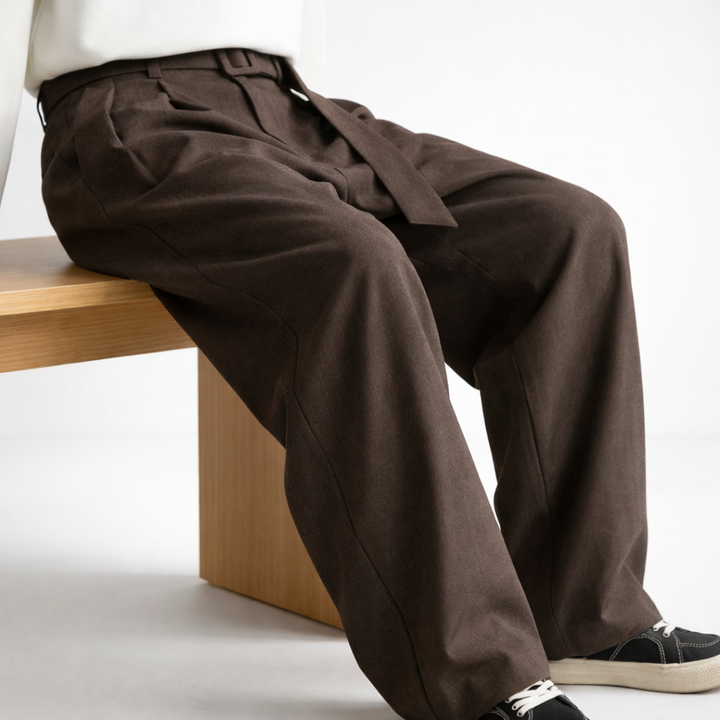Men's Wide-Leg Wool Trousers – Tailored Comfort