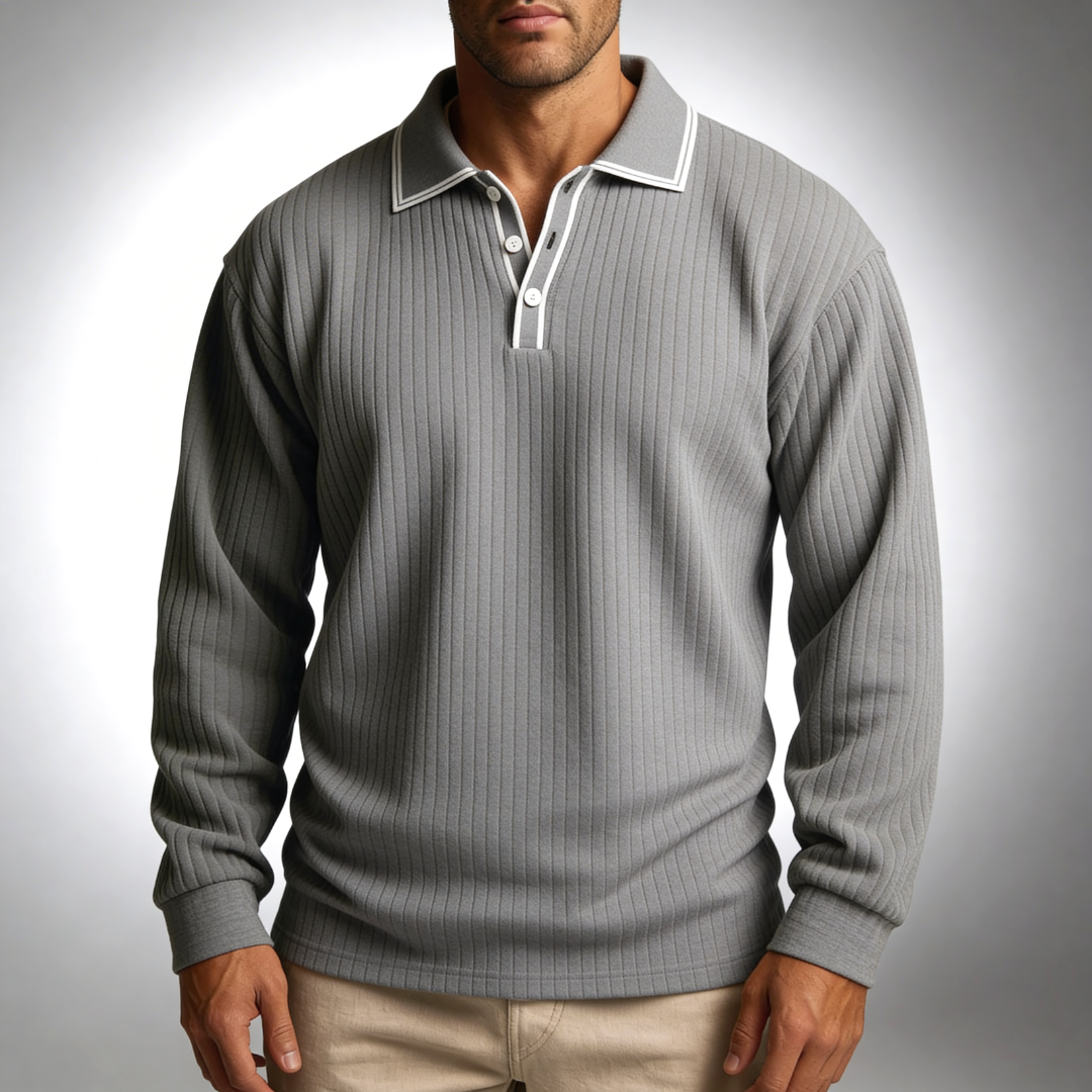 Men's Long Sleeve Polo Shirt – Lightweight & Breathable