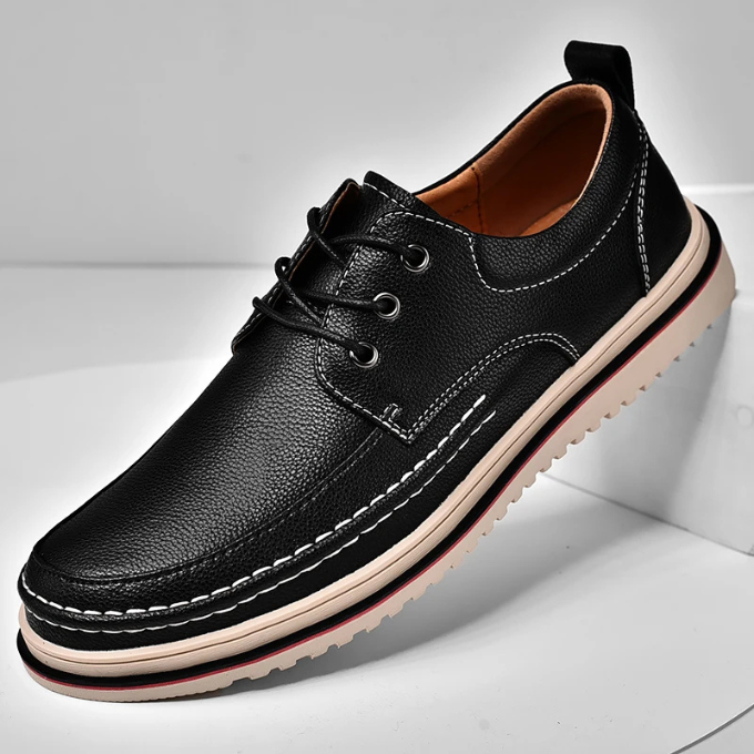 Men’s Leather Derby Shoes – Lightweight Comfort