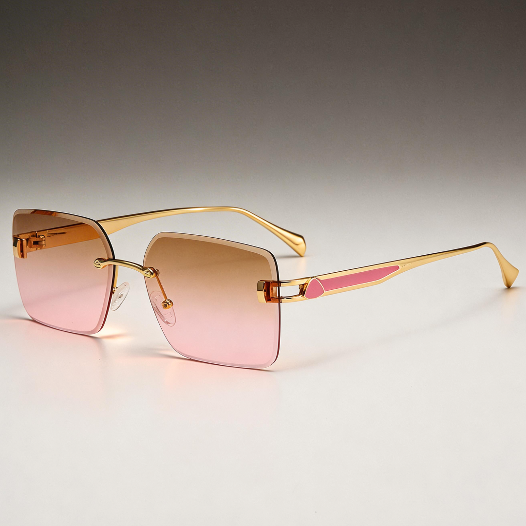 Women's Oversized UV400 Rimless Square Sunglasses