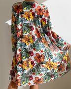Juanita| Tropical Print Bikini Set with Cover-Up