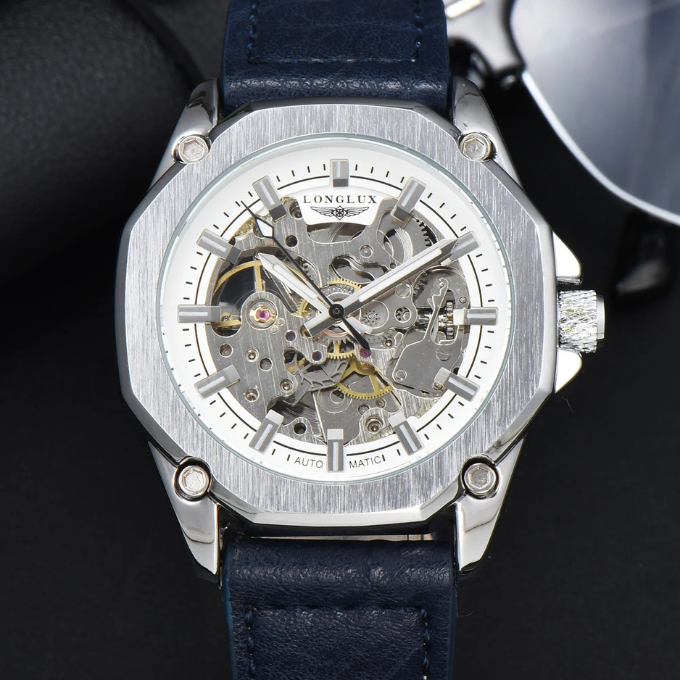 Men's Skeleton Leather Watch – Beck Atlas