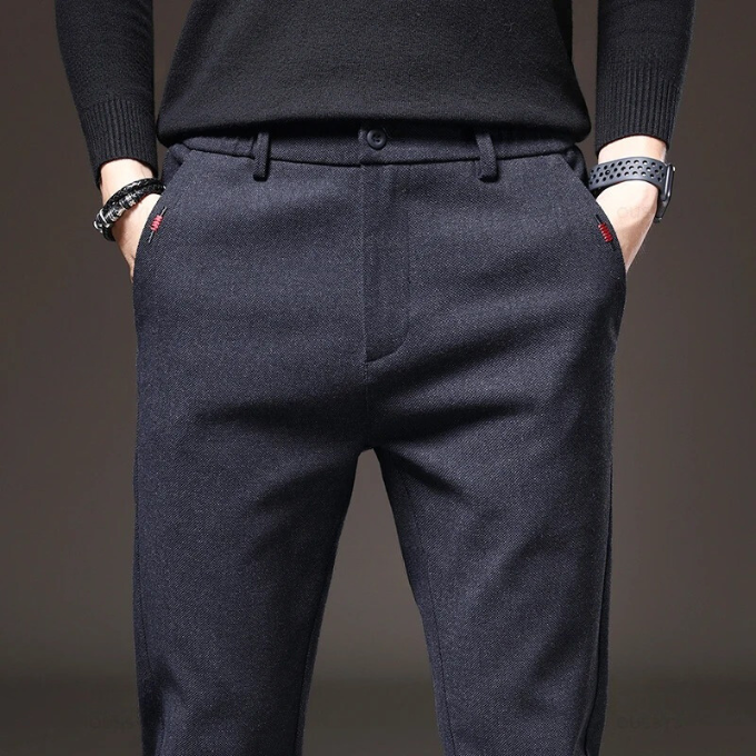 Men's Brushed Fabric Pants for Smart Casual Style