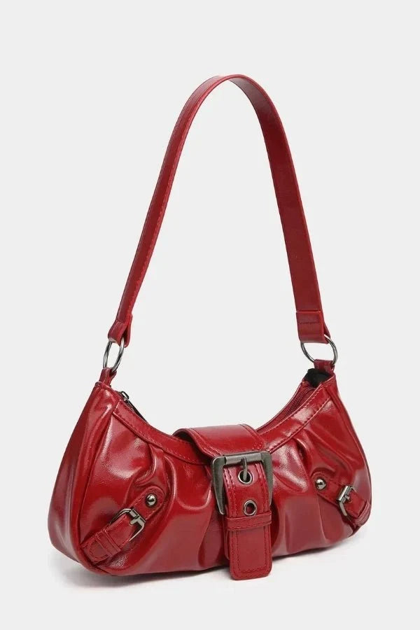 Adriel Shoulder Bag - PU Leather Statement Buckle Style