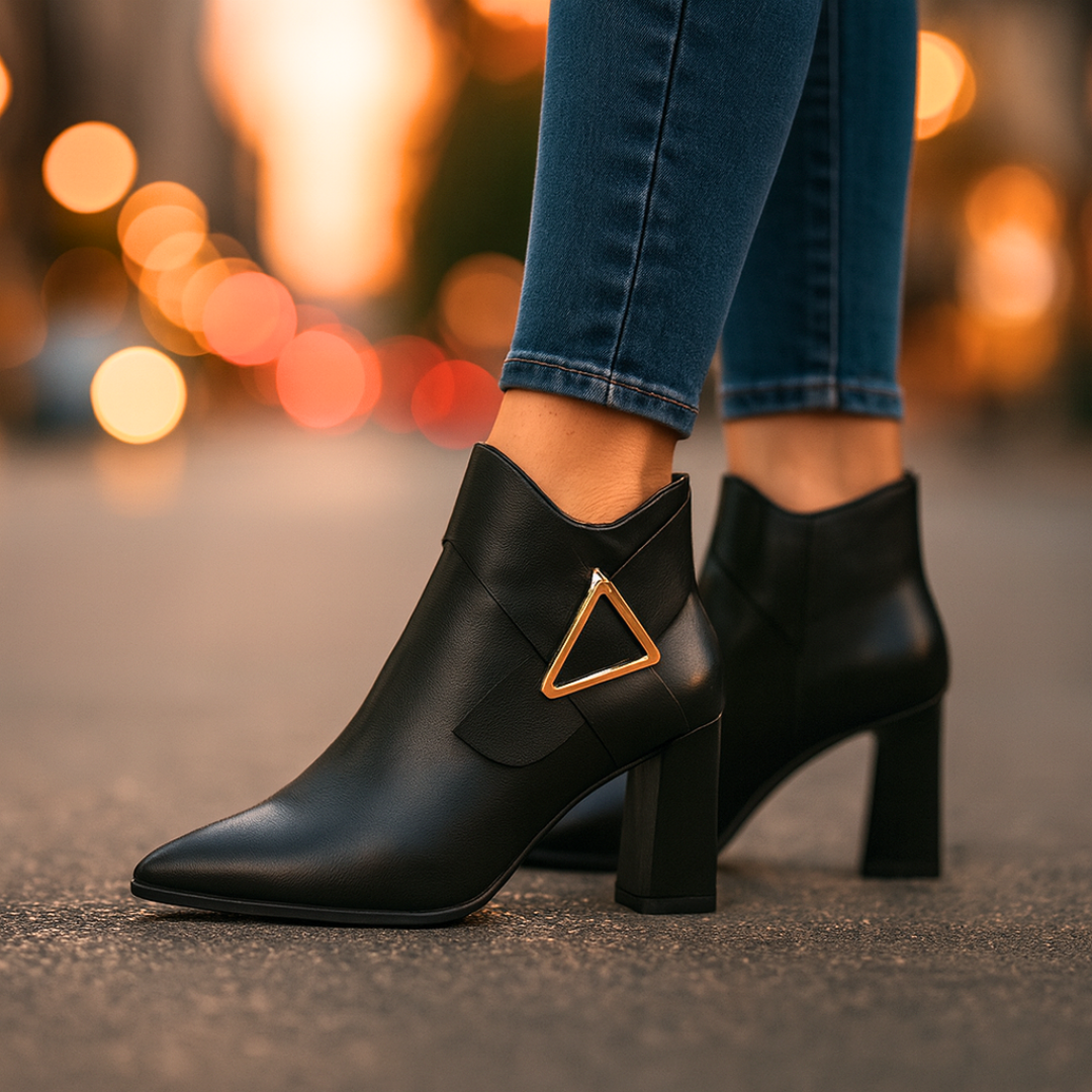 Women's Ankle Boots – Pointed Toe Block Heel