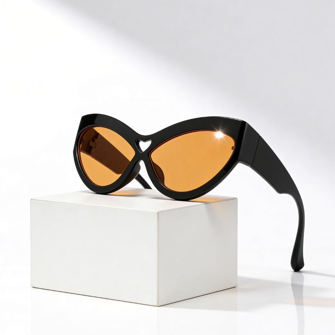 Women's UV400 Cat-Eye Sunglasses – Heart Detail