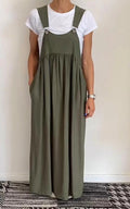 Women's Cotton & Linen Sling Dress – Fresh & Sweet Suspender Midi-HighTouch