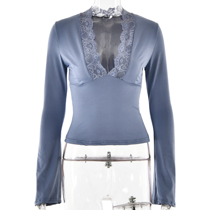 Bottoming Shirt – Long Sleeve Slim Fit V-Neck-HighTouch