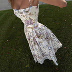 Women's Sling Floral Tight Waist Dress-HighTouch