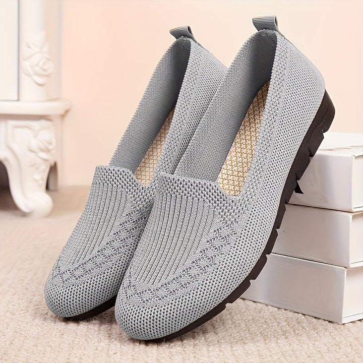 Women's Knitted Loafers Slip On Walking Shoes