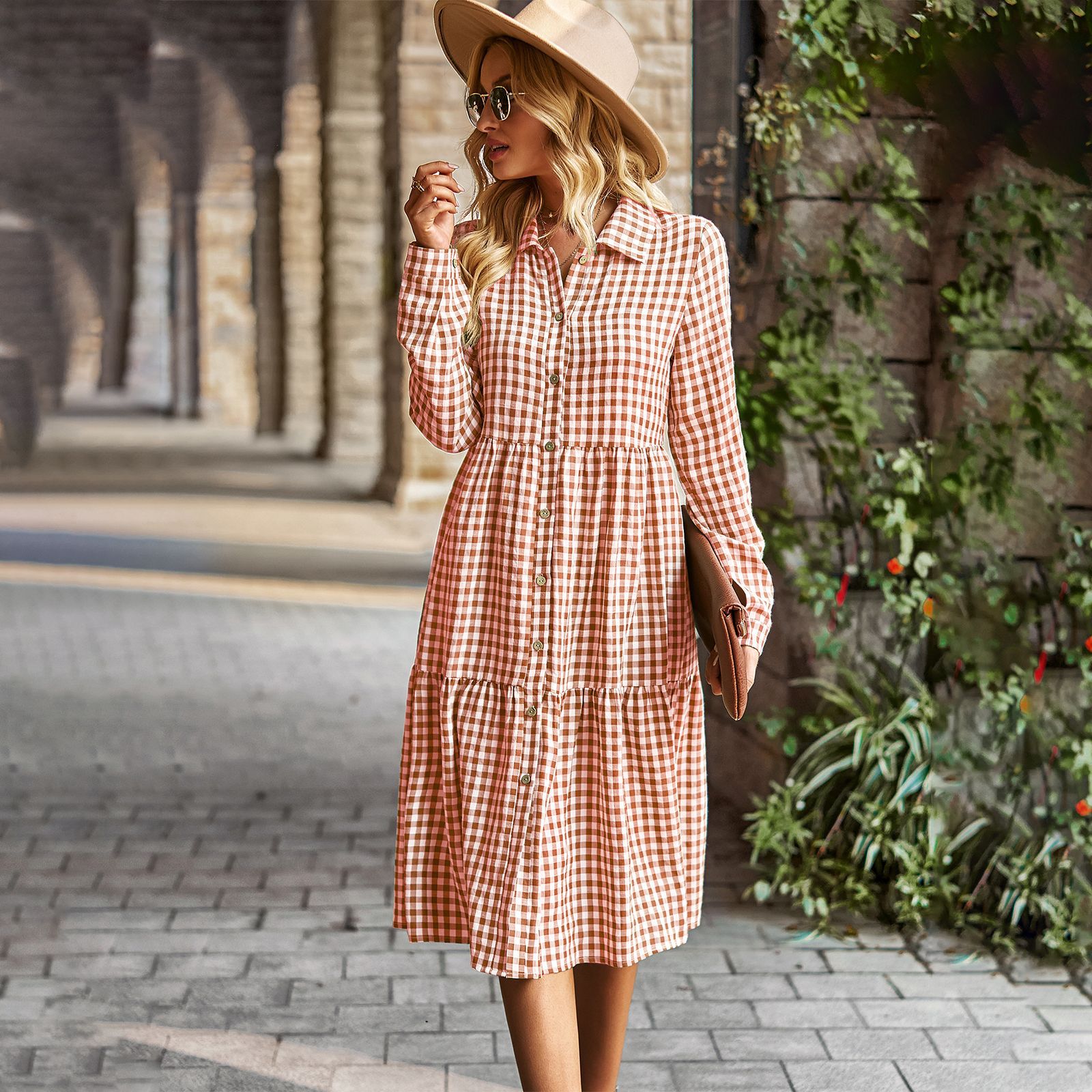Women’s Elegant High Waist Flounced Dress – Stylish Office Look-HighTouch