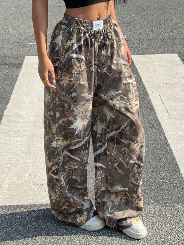 Leopard Print Floral Print Casual Jumpsuit Wide Leg Loose-HighTouch