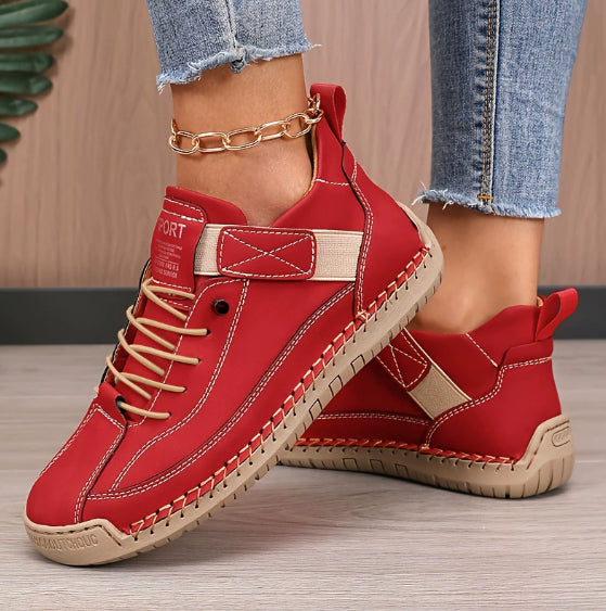 Men’s Cowhide Mid-Top Casual Boots – Durable Lace-Up Leather Shoes