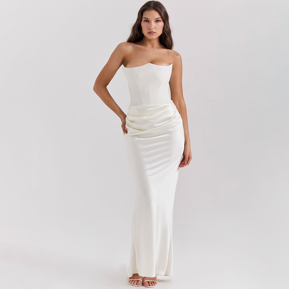 Slim Tube Top Long Dress Sexy Fashion Bandeau Backless Party Evening Dresses For Women Clothing-HighTouch