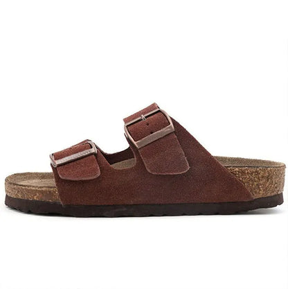 Retro Explosion Belt Buckle Sandals Cross-Border Plus Size Flat Slippers for Men Women Summer