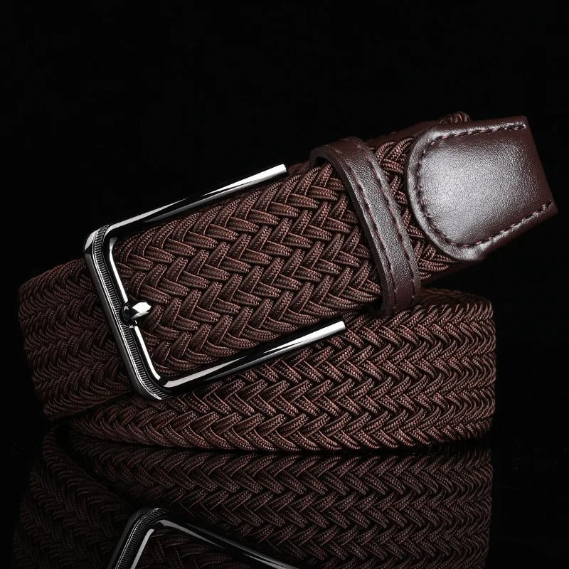 Men's Braided Leather Belt with Cowhide