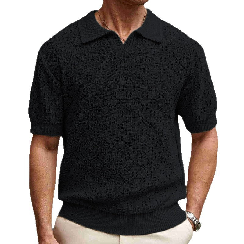 Fashion Dovetail Collar Tencel Men's Casual Sweater-HighTouch