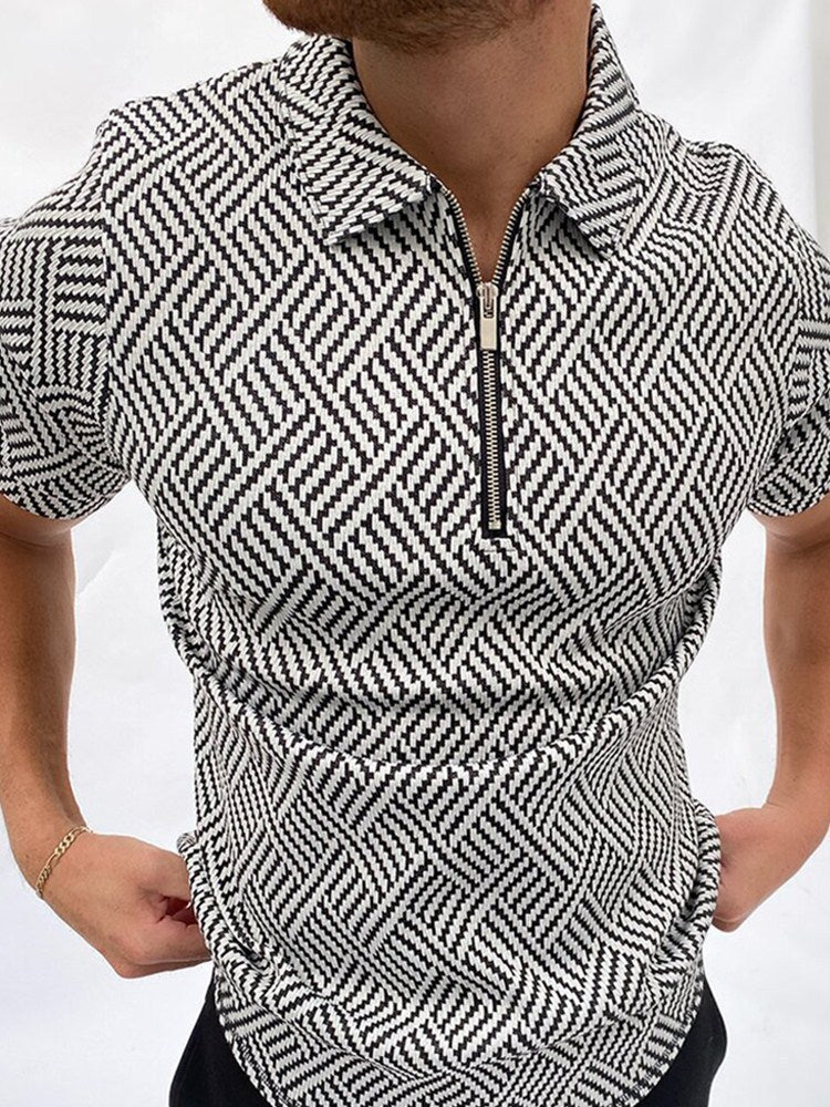 Men's Stand-Up Collar Raglan Sleeve T-Shirt-HighTouch