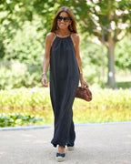 Women's Hanging Neck Dress – Soft Cotton-Polyester Casual Mini Dress-HighTouch